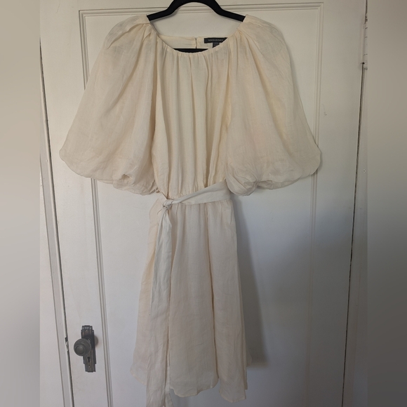 Bananan Republic Ramie Open Back Dress Cream Women's Small Tall - Picture 10 of 10